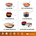 thumbnail image 2 of Gotham Steel Copper 12 Piece Ceramic Nonstick Aluminum Cookware Set, Oven Safe to 500°F, Dishwasher Safe, 2 of 9