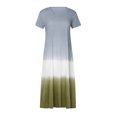 thumbnail image 3 of Fridja Womens Plus Size Daily Tie-dyed Color Block Loose V Neck Short Sleeve Dress, 3 of 7