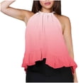 thumbnail image 2 of Weiqiqre Womens Tops Adjustable Tie Neckline Ruffle Hem Sleeveless Flowy Halter Tops, 2 of 6
