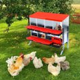 thumbnail image 3 of Nichoir pour Poules – 8 Compartiments en Métal à Roulettes pour Pondre les Oeufs – Comprend Perchoir et Pattes – Nichoir Mural pour Poules et Volailles – Rouge, 3 of 288