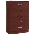 thumbnail image 1 of Hodedah Five Drawer Contemporary Wooden Chest in Mahogany Finish, 1 of 6
