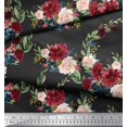 thumbnail image 1 of Soimoi Gray Cotton Cambric Fabric Ranunculus & Penoy Floral Print Print Fabric by the Yard 42 Inch Wide, 1 of 3