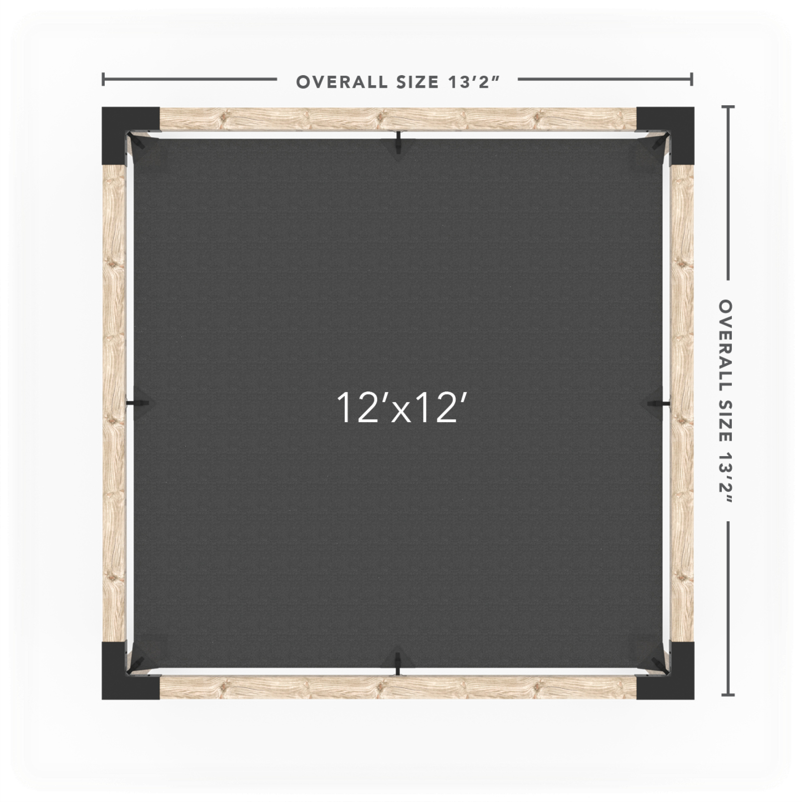 Toja 8' X 12' Pergola Kit With Shade Sail For 6X6 Wood Posts