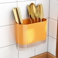 thumbnail image 1 of Tableware Storage Plastic Wall Mounted Hollow Chopsticks Spoon Basket Suitable For Party Camping Picnic Kitchen Counter Office, 1 of 6