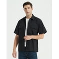 thumbnail image 3 of TOPTIE Short-Sleeve Work Shirt Straight Collar Utility Uniform Stain and Wrinkle Resistant-Black-L, 3 of 7