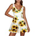 thumbnail image 2 of Ovzne Robes d'Été pour Femmes Robe de Plage Femme Sans Manches Imprimé Tournesol Été Plage Robe Décontractée Ligne A Robe de Printemps Imprimée Liquidation, 2 of 7