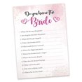 thumbnail image 2 of Inkdotpot How Well Do You Know The Bride Bridal Shower Bachelorette PartyGameActivityCards 50-PackWatercolor SplashWho Know The Bride Best, 2 of 7