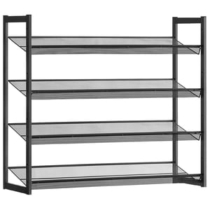 Songmics Sommaire - 8-Tier Rack de chaussures en métal pour garage avec étagères plates ou en angle réglables, noir