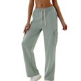 thumbnail image 5 of zbxnLI Womens Cargo Sweatpants Drawstring Elastic Waist Jogging Pants Athletic Running Pants Multi-pockets, 5 of 5