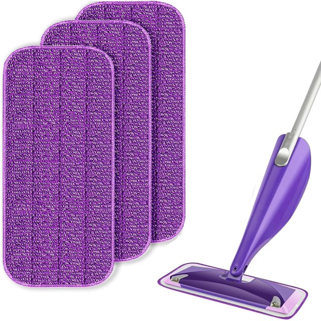 HEEYGEY 3 Packs Reusable Mop Pads Compatible for Swiffer WetJet Mop, Wet Jet Pads Refills Machine Washable WetJet Mopping Pad Refills for Floor Cleaning Wet & Dry Use
