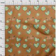 thumbnail image 3 of oneOone Rayon Rust Brown Fabric Save Earth Dress Material Fabric Print Fabric By The Yard 56 Inch Wide, 3 of 5