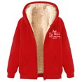 thumbnail image 2 of LOVZFMLL Jackets for Women's Fashionable Printed Fleece Hooded Sweatshirt Jacket, 2 of 4