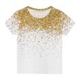 thumbnail image 1 of Besolor T-Shirts d'Été pour Garçons et Filles, Manches Courtes, Col Rond, Pailleté, 3-14 Ans, 1 of 4