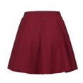thumbnail image 2 of Womens Solid Color Basic Versatile Stretchy Flared Casual Pleats Mini Skirt, 2 of 8