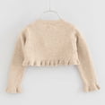 thumbnail image 4 of Hjtefg Girls' Knit Cardigan - Soft Lightweight Sweater | Comfortable Layering Piece for Versatile Styling,Color: Beige Size: 2-3 Years, 4 of 4