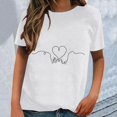 thumbnail image 2 of LUOGENLI T-shirts pour Femme pour Femmes Saint-Valentin à Manches Courtes Printemps et Été Tout Imprimé Motif Mode Ample Col Rond Haut T-Shirt 4TG T-shirts pour Femmes T-shirts Graphiques T-shirts Fête de la Saint-Patrick Blanc P, 2 of 4