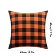 thumbnail image 4 of Feltree Housses de Coussin à Carreaux en Polyester Lin pour Décoration d'Automne Orange, 4 of 8