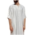 thumbnail image 1 of Peignoir Imprimé à Rayures pour Homme - Col en V, Manches Mi-Longues, Mélange Polyester/Spandex, Tenue Décontractée/fête, Lavage à la Main à l'Eau Froide, 1 of 7