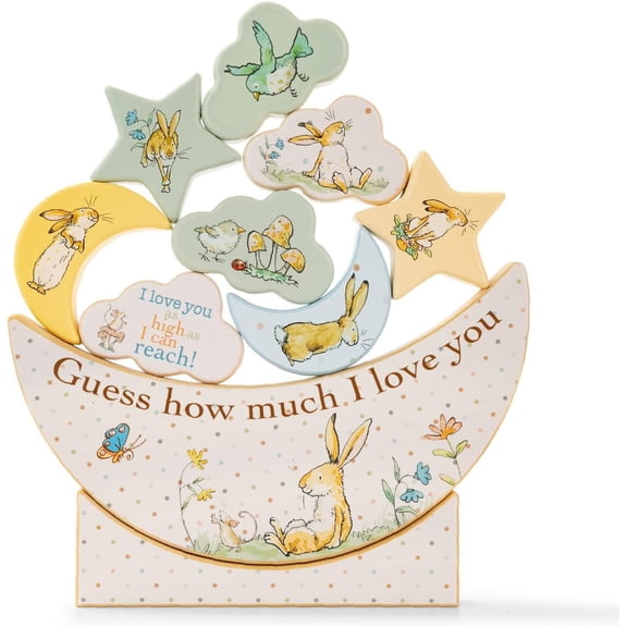 Kids Preferred Devine Combien Je t'Aime Jouet d'Équilibrage Empilable en Bois et Décoration Blocs en Bois Éducatifs d'Apprentissage Préscolaire pour Bébés, Tout-Petits et Enfants