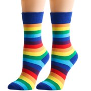 Rainbow Socks Tube Socks Casual Men's And Women's Socks Colorful Rainbow Color Striped Socks Sports Socks Sock Blue