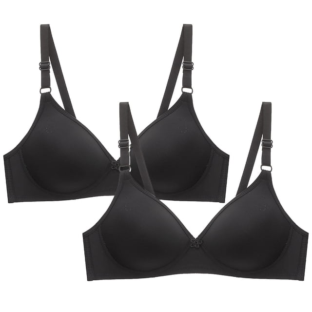 Woman's Bras Full-Coverage Bra Feature V-Neck Bralette Bra Style W-220 Black L