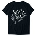 thumbnail image 4 of Soldes de Liquidation d'Été Iumwxz Tunique Coupe Classique T-Shirt d'Été Décontracté Hauts de Sortie pour Femmes Tunique à Motif Floral Hauts à Manches Courtes Col Rond Blouse Hauts pour Femmes Offres des Fêtes Aller Magasiner, 4 of 4