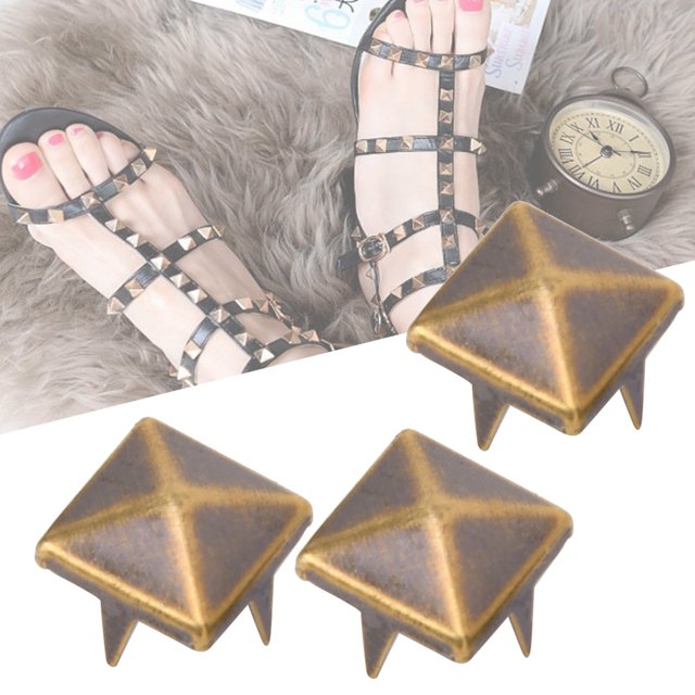 9MM Brass Copper Square Rivets DIY Bag Leather Crafts Decoration for Clothing Sewing