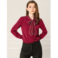 thumbnail image 3 of INSPIRE CHIC Blouse Chemise à Manches Longues de Travail pour Femmes à Col Noué Boutonnée, 3 of 4