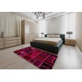 thumbnail image 4 of Ahgly Company Tapis d'Intérieur Carrés Abstraits Rose Violet Rose Tapis de Zone Abstraits, 5 Pieds Carré, 4 of 6