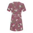 thumbnail image 4 of Birdeem Womens Casual Color-Blocking Printed Short-Sleeved Round-Neck Dress, 4 of 12
