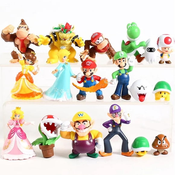 Super Mario Figures Toy Mini Cartoon Model Dolls Home Car Decoration Collection Ornaments Kids Birthday Gift