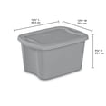 thumbnail image 4 of Sterilite 19 Liter Tote, Plastic Storage Bin with Snap-on Lid, Stackable, Gray, 4 of 5