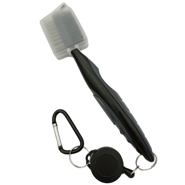 Redempat Stainless Steel Golf Club Brush Portable Solid Color Shoe Brushes Grey with Lid 1Set