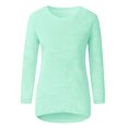thumbnail image 3 of Innerwin Tricot Tops Manches Longues Femmes Pull-Over Col Rond Blouse de Tunique en Vrac Vert XXXS, 3 of 7