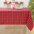 thumbnail image 1 of Rectangle Waterproof Fabric Table Cloth, Plaid Stain Resistant Polyester Tablecloth, Washable Cloth Table Cover for Fall Halloween Decor, Dining Room, Outdoor (60" x 120", Red), 1 of 6