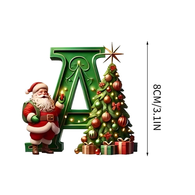 Nilvkv 26 Letters Christmas Tree Decoration Pendant Christmas Tree Ornaments Personalized DIY Christmas Ornaments Christmas Decoration Xmas Tree Hanging Decor Feature