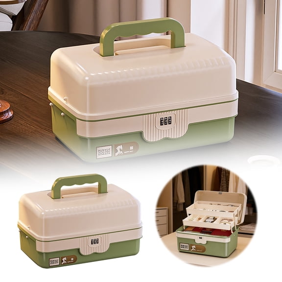 Binwennn Heavy Duty Moving Boxes with Handles 30 Gallon Storage with Lids Storage Small 3 Layer Craft Lock Organizers And Storage Portable Folding Tackle With Handle & Dividers Multipurpose