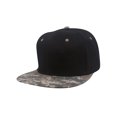 thumbnail image 1 of Top Headwear Flat Bill Adjustable Snapback Cap - Black/Digital Camo, 1 of 2