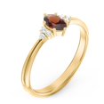 thumbnail image 3 of Birthstone Oval Ring with Shoulder Accents - Garnet (January), 3 of 5