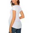 thumbnail image 4 of Vêtements de Grossesse Offres de l'Action de Grâce Liquidation Été Vêtements de Maternité pour Femmes Col Rond Manches Courtes Volants Pli Hauts de Grossesse, 4 of 5