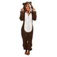 thumbnail image 2 of Combinaison Short Femme à Manches Longues à Capuche Pyjama Combinaison Décontractée d'Hiver Chaude Combinaison de Nuit Combinaison d'Entraînement en Liquidation, 2 of 7