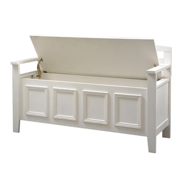 Niles White Storage Bench