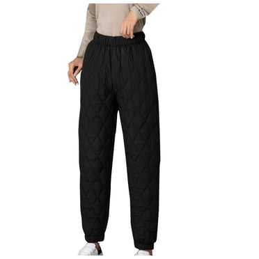 Women's Winter Warm High-Rise Quilted Windbreaker Puffer Down Pant Compression Loose Outdoor Ski Snow Pants Trousers