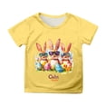 thumbnail image 1 of T-Shirts pour Garçons, Manches Courtes, Chandail de Pâques, Mignon Lapin Imprimé, Hauts d'Été, Col Rond, T-Shirts, T-Shirts pour Filles 8-10 Ans, 1 of 4