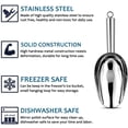 thumbnail image 2 of Ice Scoop Set of 2,Small Stainless Steel Scoops for Ice Cube/Candy/Flour/Sugar, Metal Utility Scoops for Canisters, Baking, Kitchen Pantry, Rust Free & Dishwasher Safe, 2 of 7