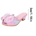 thumbnail image 4 of IUJSOY Girls Slide Sandals Princess Dress Shoes Low Heel Big Kids 1.5, 4 of 9
