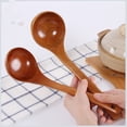 thumbnail image 3 of Large Wooden Soup Spoon Long Handle Natural Tableware Kitchen Accessories, 3 of 3