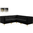 thumbnail image 2 of Meridian Furniture Alina Black Velvet Modular Sectional, 2 of 19