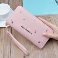 thumbnail image 3 of Womens Long Wallet Fashion Embroidery Flower Zipper Card Wallet Clutch Wallet, 3 of 9