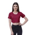 thumbnail image 1 of Moomaya T-shirt Court à Col Rond pour Femmes, Manches Courtes, Été, Coupe Ample, 1 of 7